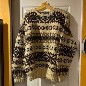 Ralph Lauren Polo Country Men's Crewneck Sweater - Cream and Brown